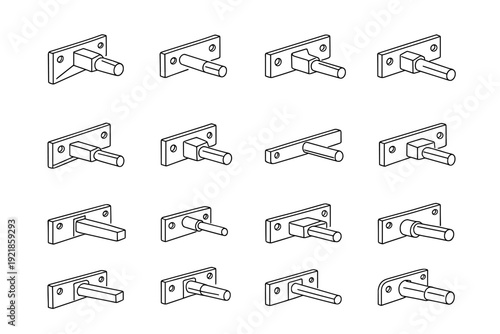 Hidden vector minimalist icon interior form hardware brackets style functional effect shelf