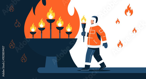 Fiery Procession: A Symbol of Endurance and the Journey of Continuous Flame