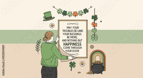 Festive Irish Celebration With Lucky Charms and Inspirational Quote