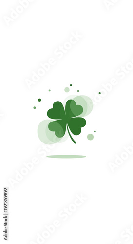 Four Leaf Clover Symbolizing Luck and Good Fortune Minimalist Design