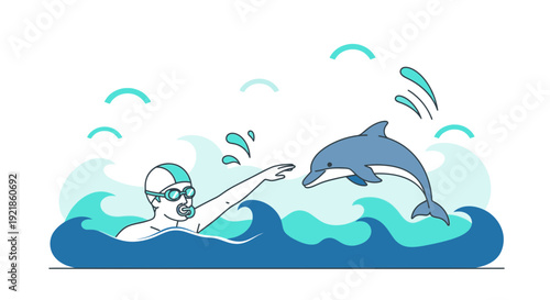 Friendly Dolphin Interaction During Aquatic Recreation