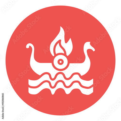 Viking Funeral Vector Icon