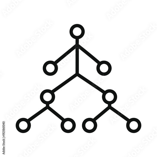 Simple black diagram with seven nodes on isolated, ui elements