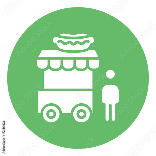 Hot Dog Stall Vector Icon