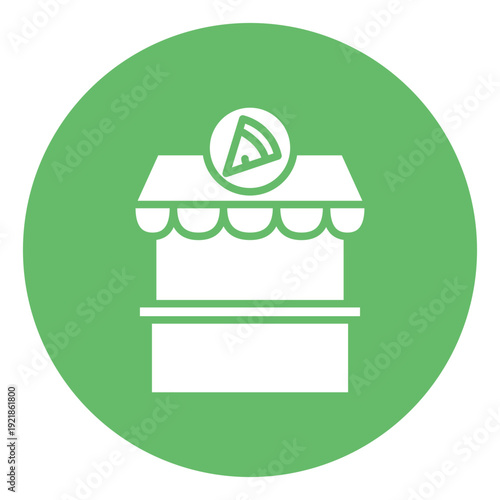 Pizza Stall Vector Icon