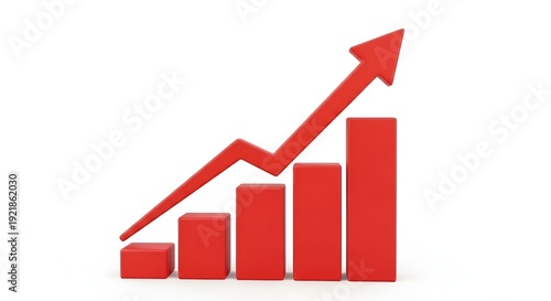 Free Download 3D Red Bar Graph with Rising Arrow  Upward Trend Financial Growth - GFXLoad
