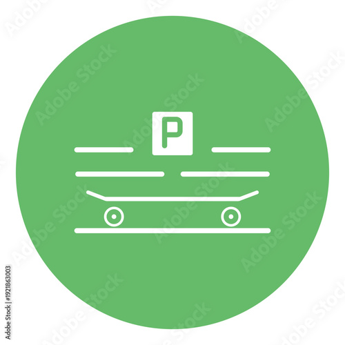 Skateboard Parking Hub Vector Icon