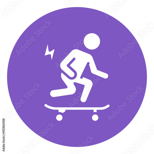 Skateboard Injury Vector Icon
