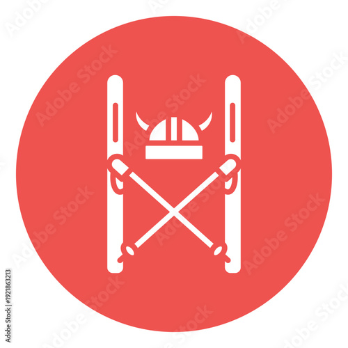 Viking Skis Vector Icon