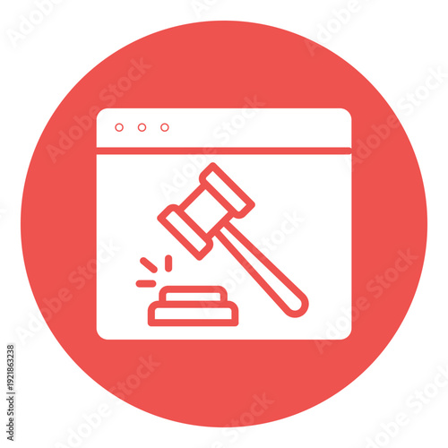 Auction Website Vector Icon