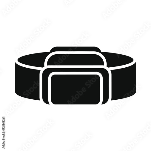 Black leather belt with silver buckle, ui elements