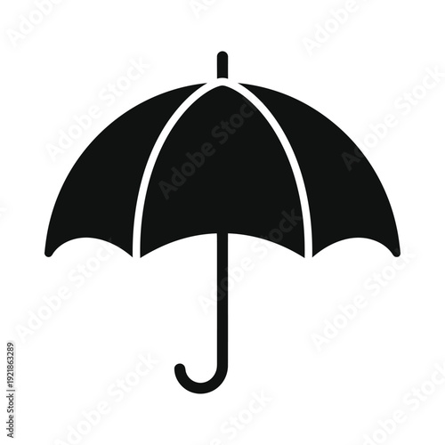 Black umbrella icon on, ui elements