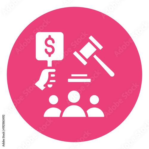 Maximum Bid Auction Vector Icon