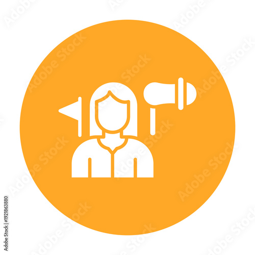 Tour Guide Female Vector Icon