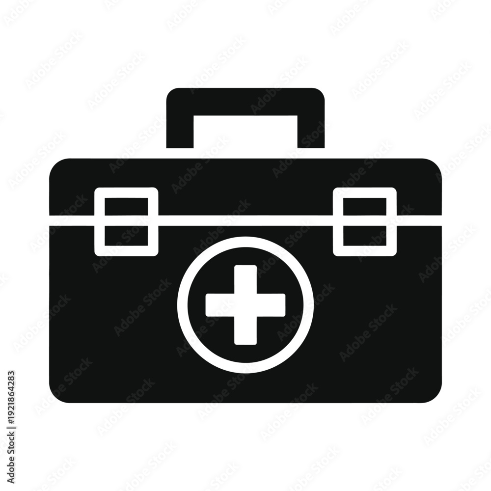 Obraz premium Medical first aid kit icon on a, ui elements