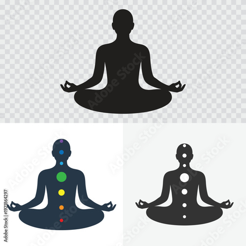 Yoga Logo Icon Design Spiritual Silhouette Pose Vector