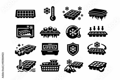 Durability compatibility image cold icon freezer generation vector simple tool tray organization