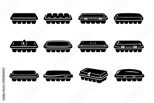 Simple vector generation variation icon freezing prevention image tray use feature lid