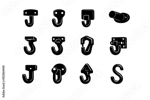 Metal icon rigid image hook idea vector wall generation body hanging durable