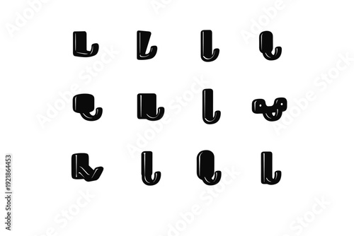 Icon fixture solution icons hook wall vector factor efficient minimalist form slim