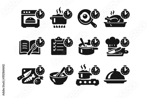 Use baking workflow control vector icon generation simple symbols frying image purpose