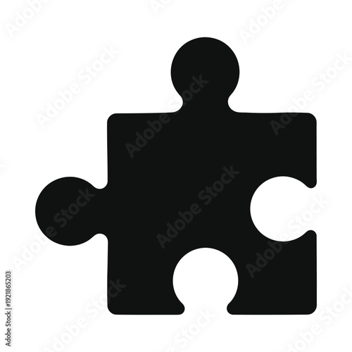 Black puzzle piece icon, ui elements