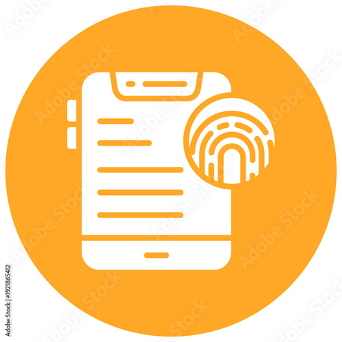 Mobile Lock Biometric Vector Icon