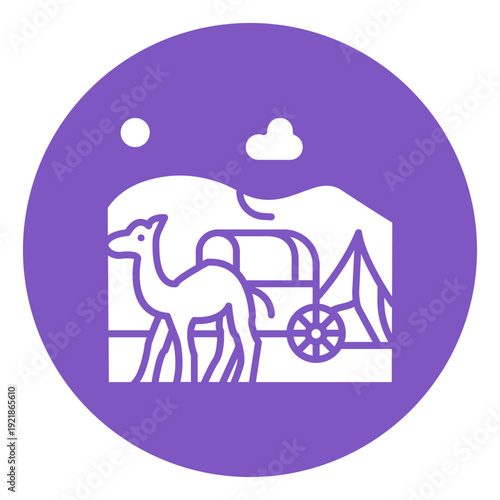 Nomad Caravan Vector Icon