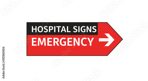 Hospital Emergency Directional Sign Displaying Information and Necessary Instructions For People