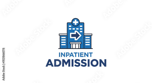 Hospital Icon Illustrating Inpatient Admission Procedures and Healthcare Access