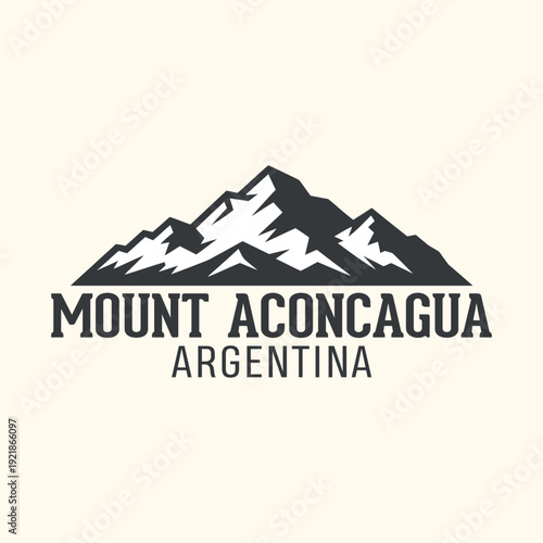 Mount Aconcagua Argentina Landmark Vector Art
