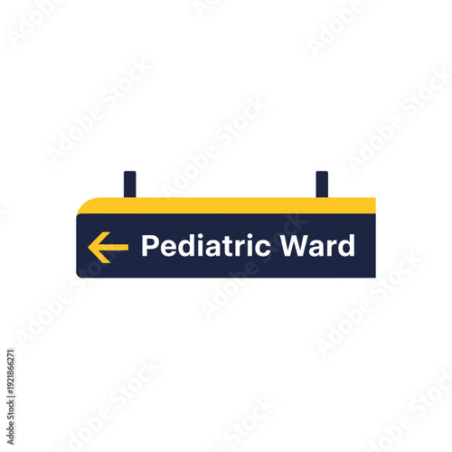 Hospital Sign Directing Patients Towards The Pediatric Ward With Modern Design And Clear Guidance
