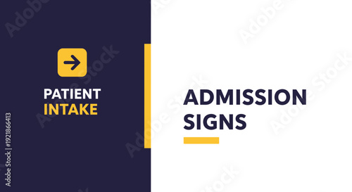 Hospital Signage for Patient Intake and Admissions Clearly Displayed to Guide People