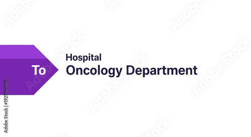 Hospital Wayfinding Guide to Oncology Department With Informative Arrow Signage