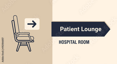 Hospital Wayfinding Showing Patient Lounge and Seating for Medical Facility Guests