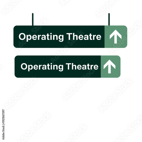 Hospital Wayfinding: Upward Arrows Directing to Operating Theatre for Medical Guidance
