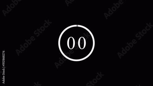 Circle countdown timer three seconds animation from 3 to 0 seconds on transparent background with alpha channel, 3 second countdown timer, Countdown video