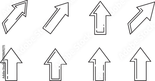 Professional Clean Business Growth and Success Arrow Vector Set