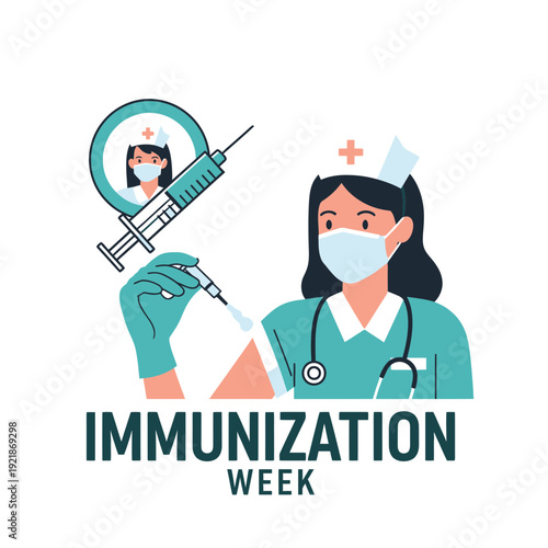 Illustration Of A Medical Professional Preparing An Immunization Injection For Healthcare