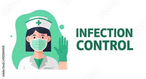 Infection Control And Prevention Measures Represented With A Healthcare Professional