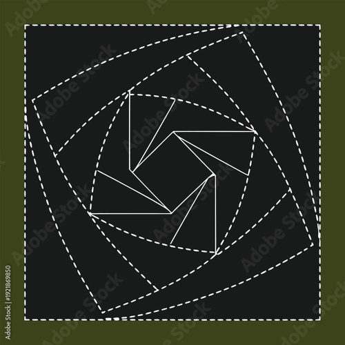 Abstract Geometric Design With Aperture Shape, Modern Vector Illustration For Digital Art, Graphic Design, And Creative Projects