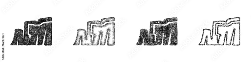 Obraz premium Sketch cliff icon design set