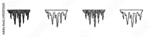 Sketch stalactite icon design set