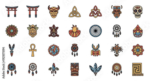 Collection of Tribal Symbols and Icons.