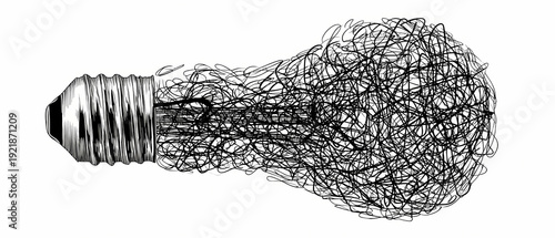 Tangled knot hand-drawn abstract minimalist business idea