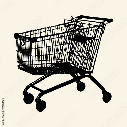Shopping Cart Retail Trolley Silhouette Illustration
