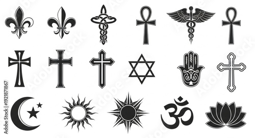 Collection of Religious Symbols and Icons.