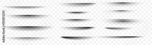 Collection of gray shadows on white background for design elements  isolated on transparent background for graphic design Vector