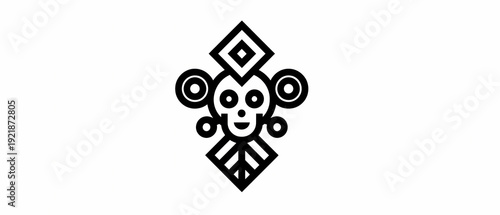 minimalist geometric abstract clown line art