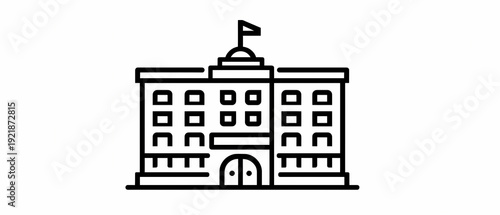 Abstract one line vector art black and white minimalist illustration